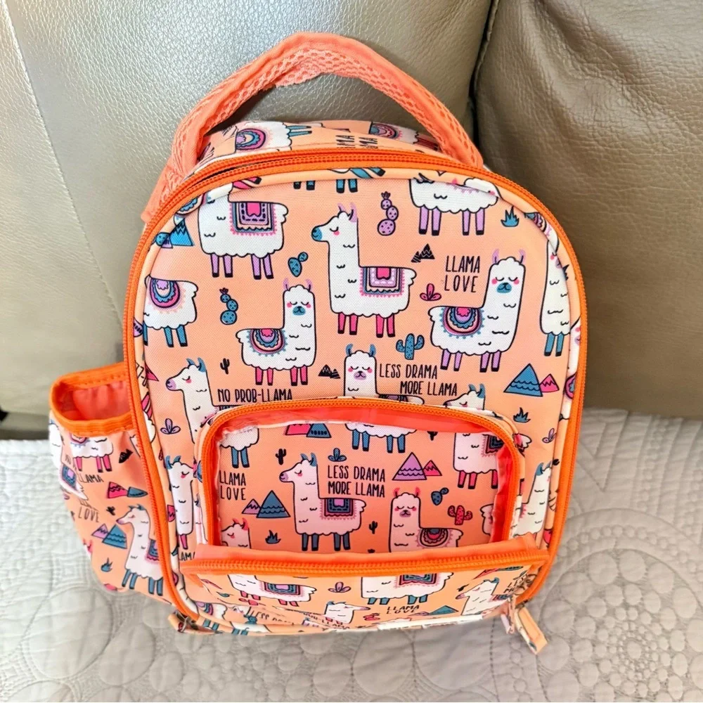 Kid’s Super Cute Fit + Fresh Less Drama More Llama Insulated Lunch Bag NWOT